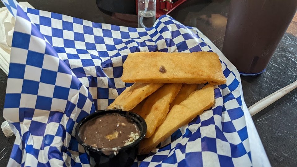 Fried Tortillas with Bean Dip